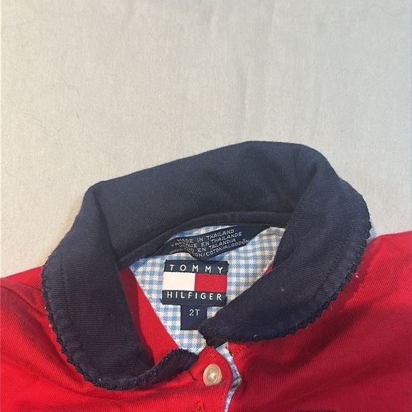 Tommy Hilfiger Red and Black Polo Shirt Classic Style - Picture 2 of 4